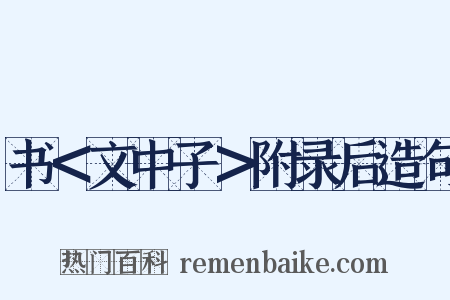 书＜文中子＞附录后造句是什么意思的图片